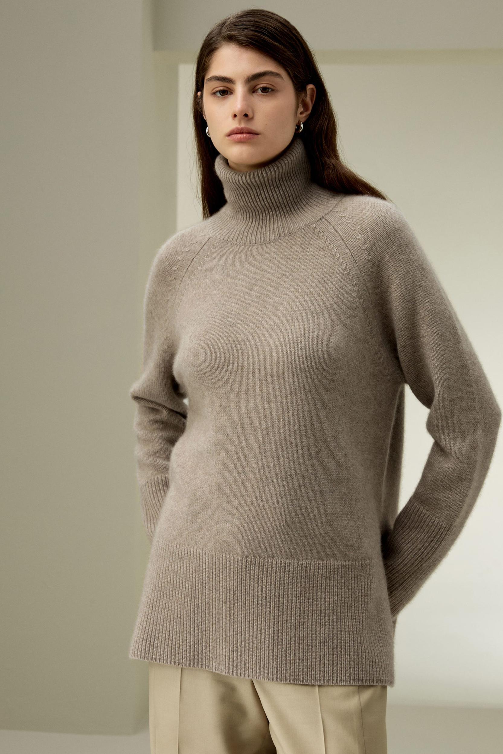 Lightweight Turtleneck Cashmere Sweater Product Image