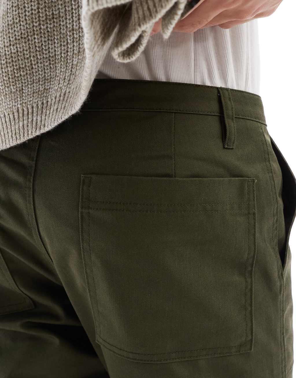 ASOS DESIGN tapered pants in green Product Image