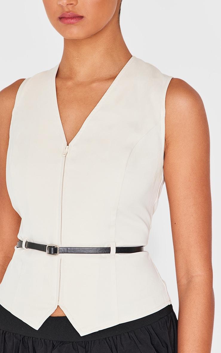 Beige Thin Belt Vest Product Image