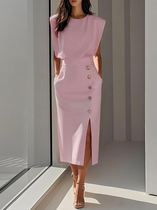 High Waisted Loose Split-Front Split-Joint Skirts Product Image