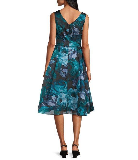Alex Evenings Yoryu Floral Print Sleeveless A-Line Midi Dress Product Image