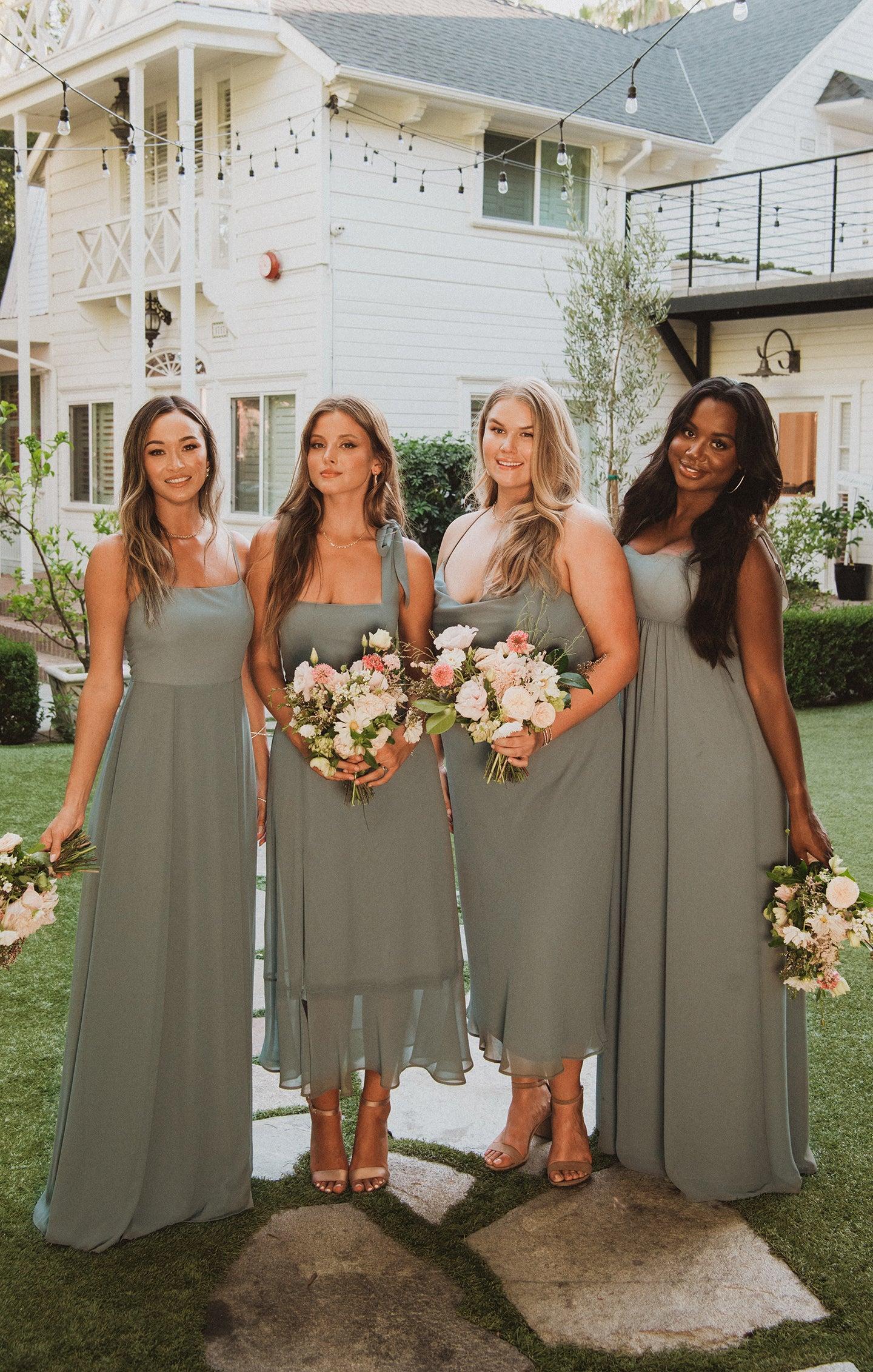 Claire Midi Dress ~ Deep Sage Chiffon Product Image