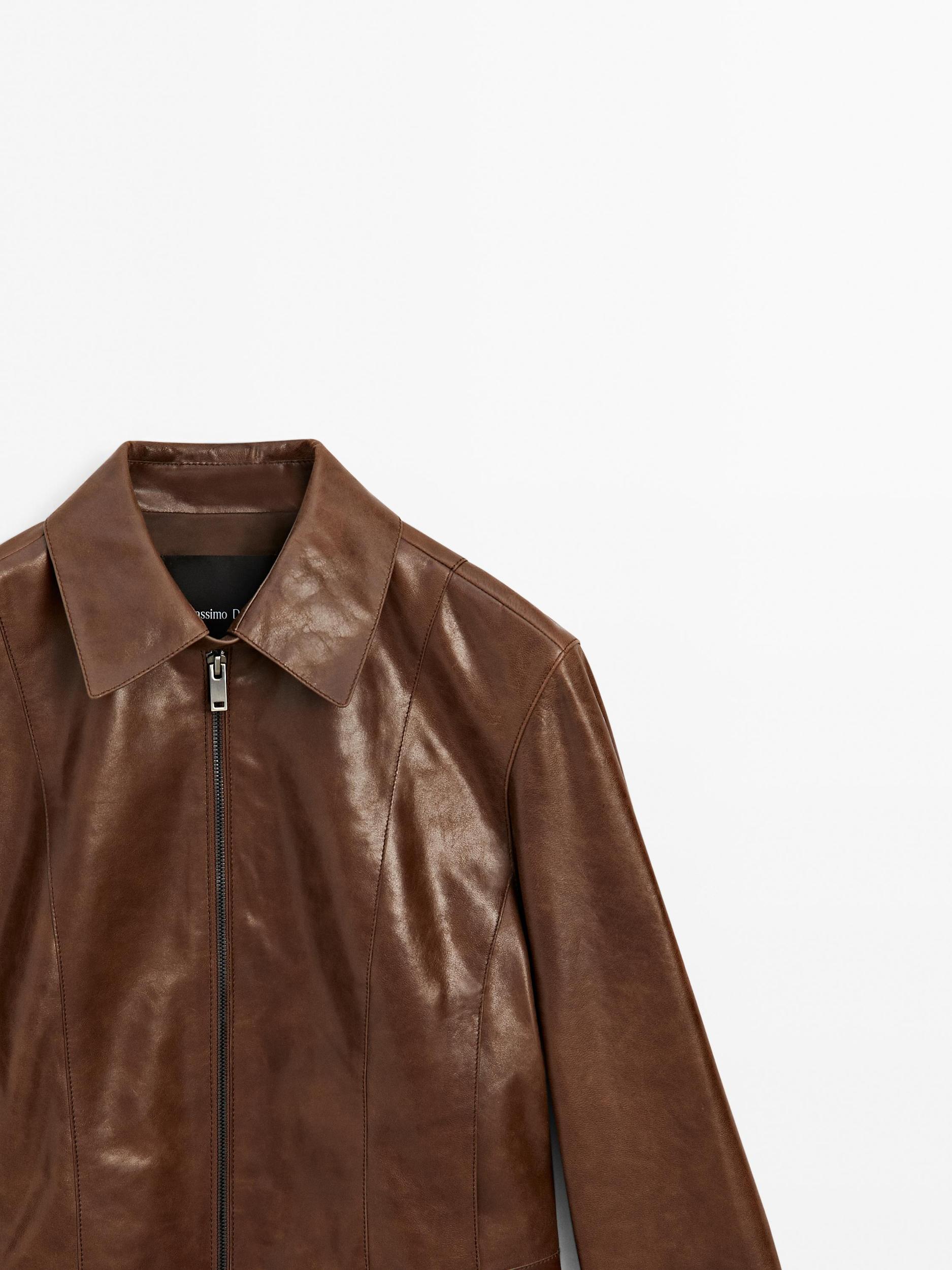 Short nappa leather jacket Product Image