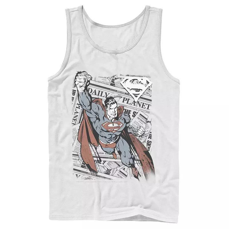 Men's DC Comics Superman Daily Planet Background Poster Tank Top,  Product Image