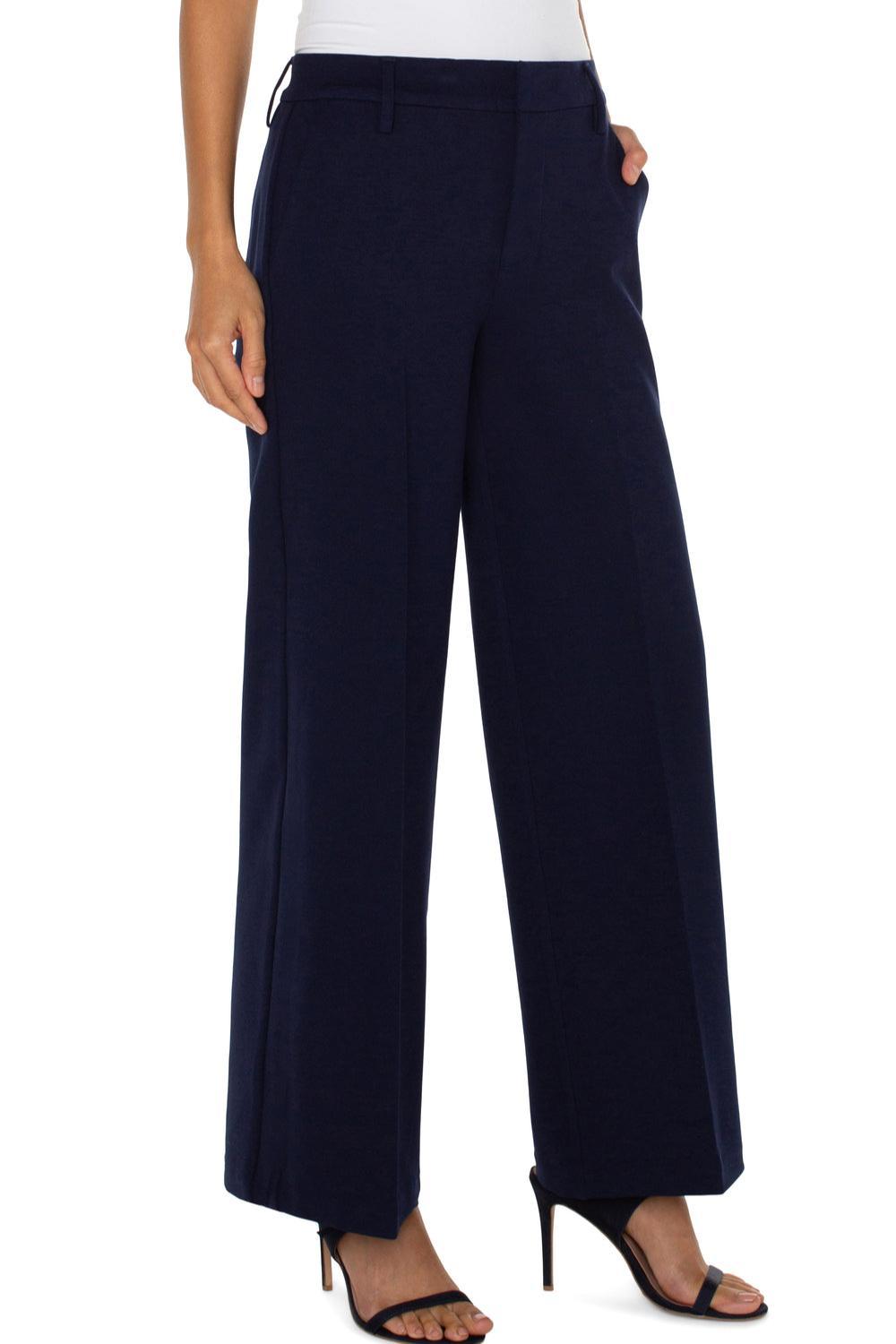 Petite Kelsey Wide Leg Trouser - Cadet Blue Product Image