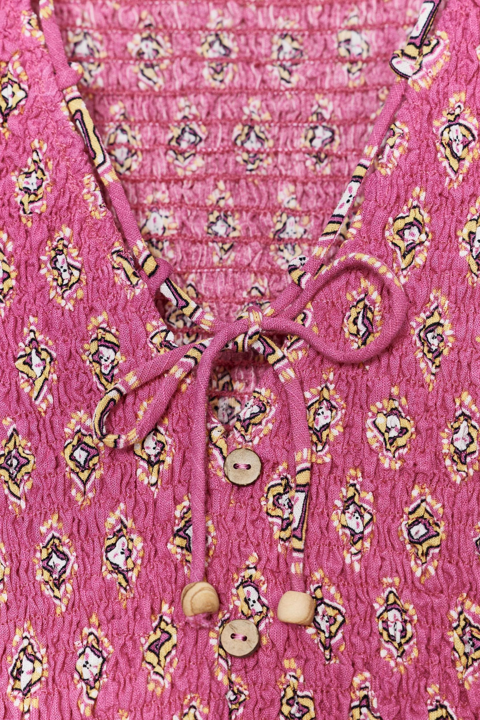 SMOCKED PRINT TOP Product Image