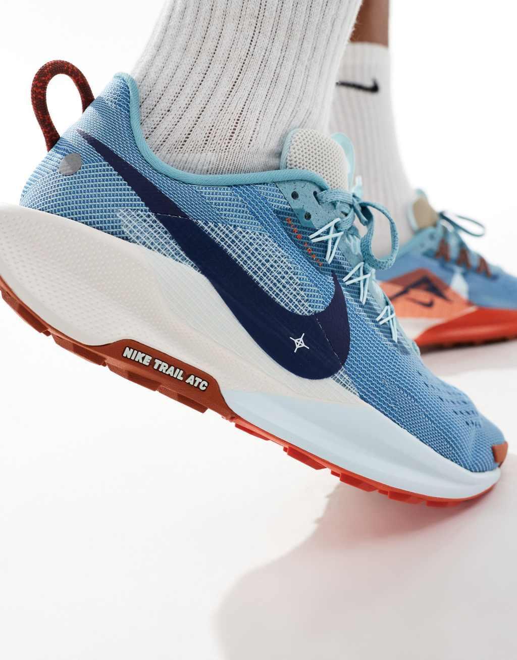 Nike Running ReactX Pegasus Trail 5 sneakers in light blue Product Image