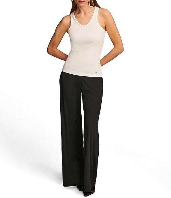 Donna Karan Knit Stretch Crepe Scoop Neck Sleeveless Tank Product Image