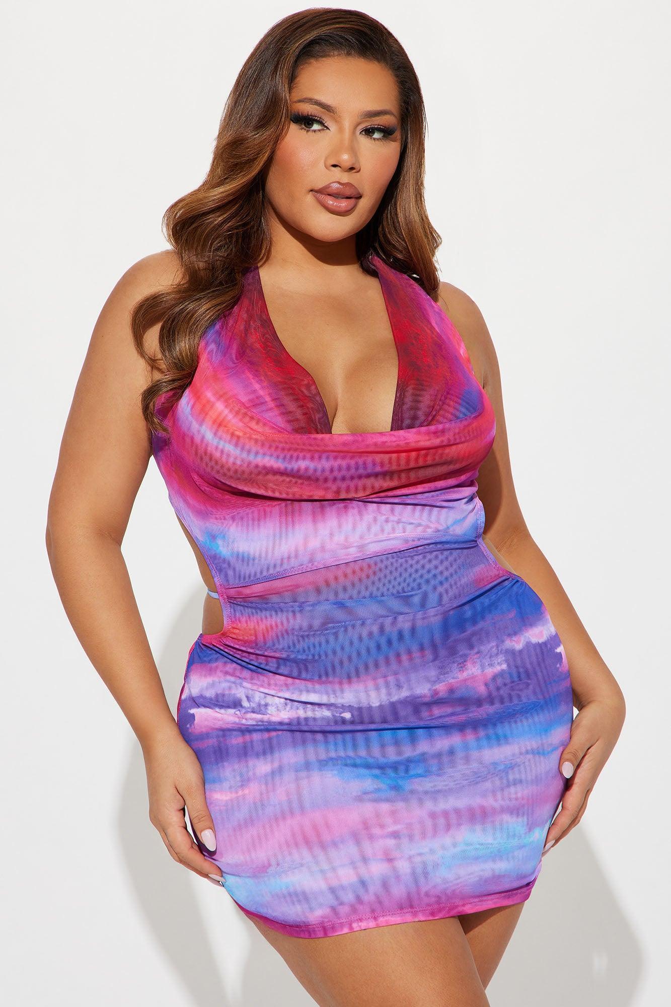 Danielle Ombre Micro Mini Dress - Purple/combo Product Image