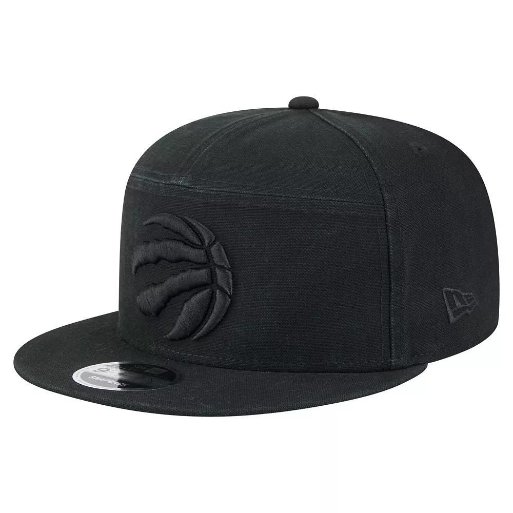 Men's New Era Black Toronto Raptors Adventure Canvas Split Panel 9FIFTY Snapback Hat, Rpt Black Product Image