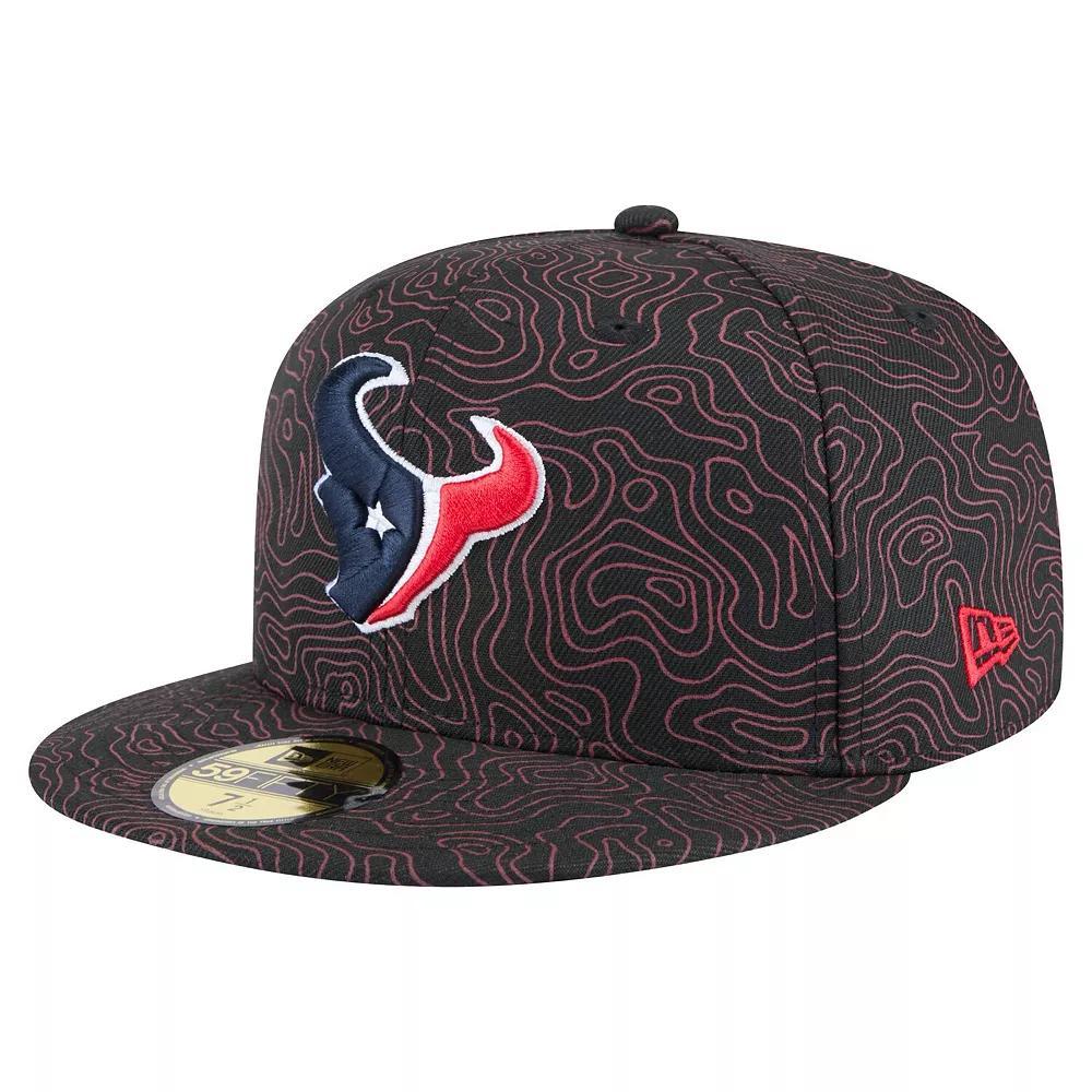 Men's New Era Black Houston Texans Geo 59FIFTY Fitted Hat, Size: 7 1/8 Product Image