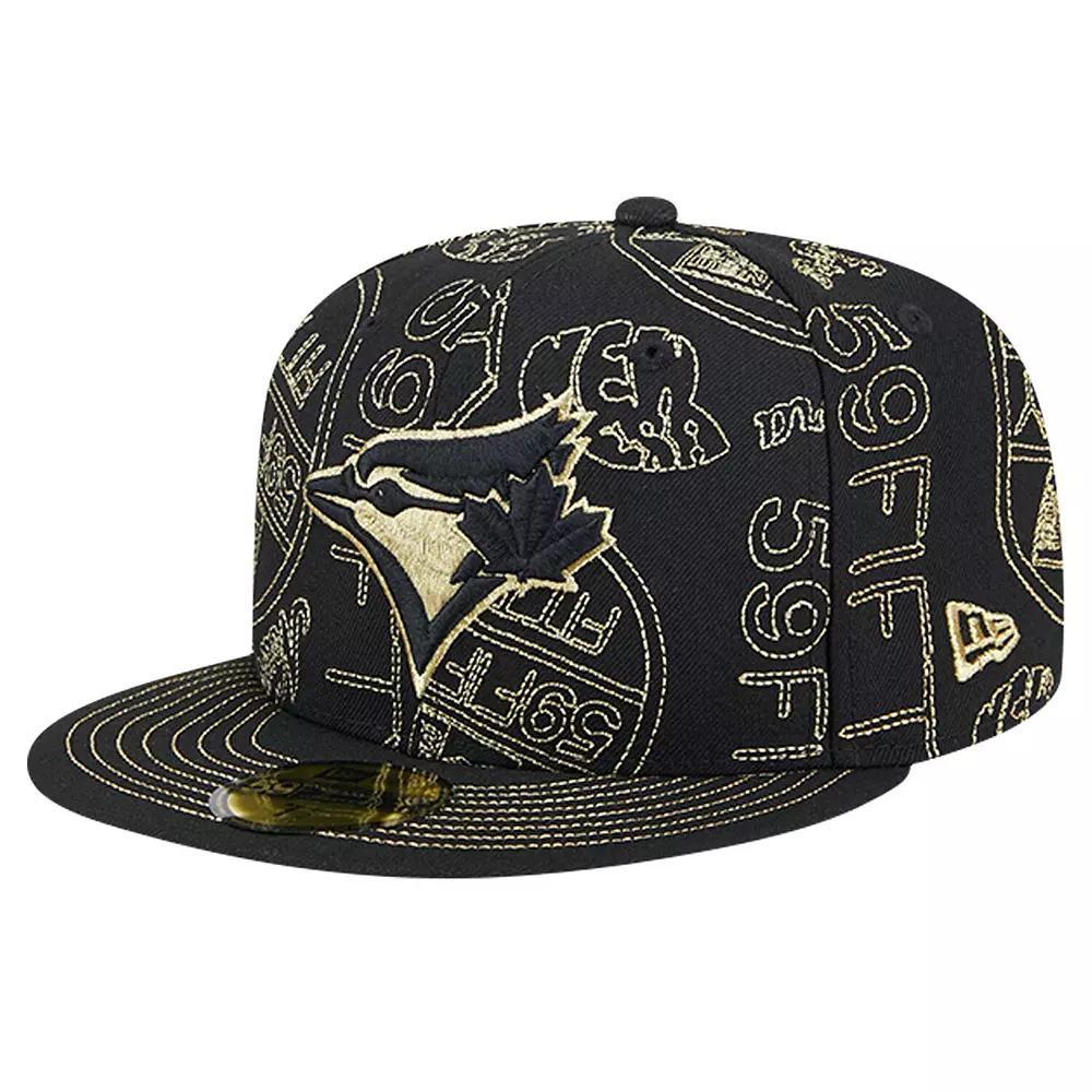 Men's New Era Black Toronto Blue Jays 59FIFTY Day Allover Fitted Hat, Size: 7 7/8, Jay Black Product Image