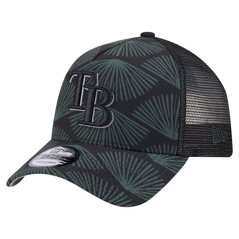 Men's New Era Black Tampa Bay Rays 9FORTY A-Frame Trucker Adjustable Hat Product Image