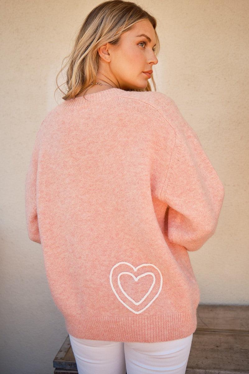 And The Why WIFEY & Heart Round Neck Sweater Product Image