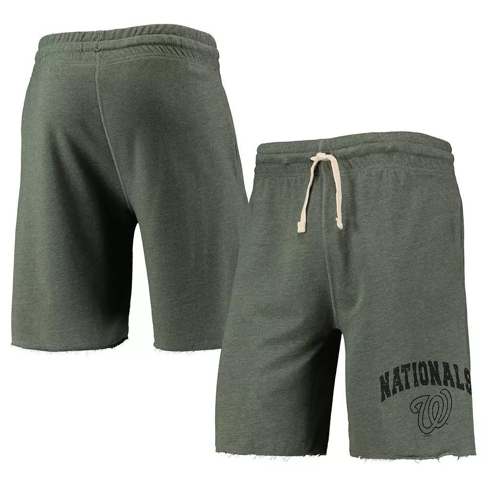 Men's Concepts Sport Heathered Green Washington Nationals Mainstream Logo Terry Tri-Blend Shorts,  Product Image