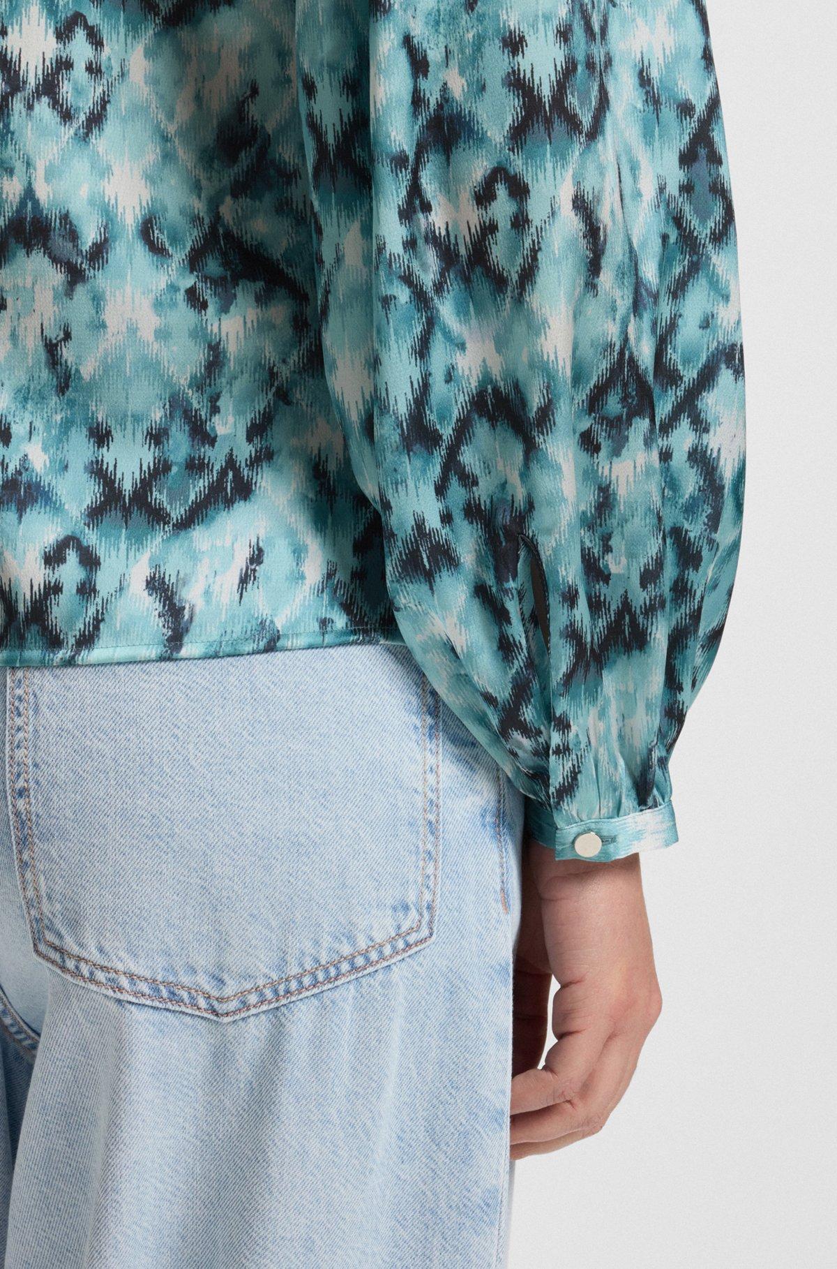 Regular-fit blouse in printed hammered satin Product Image
