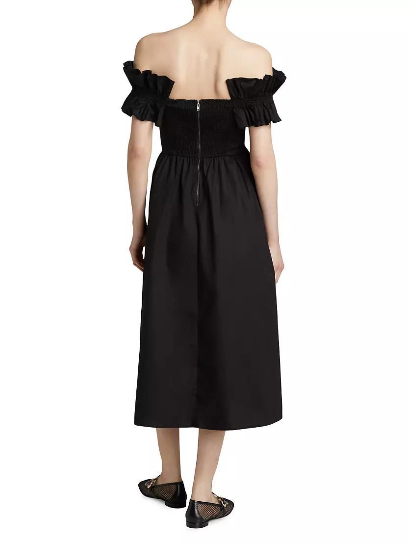 Anais Ruffle-Sleeve Midi-Dress Product Image