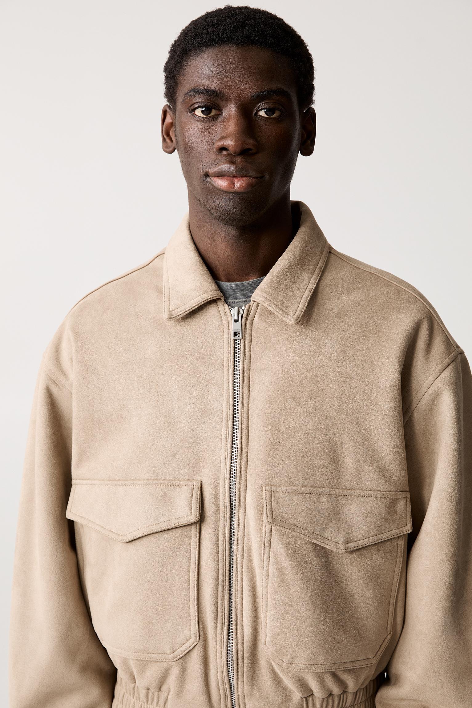 Cropped faux suede jacket Product Image