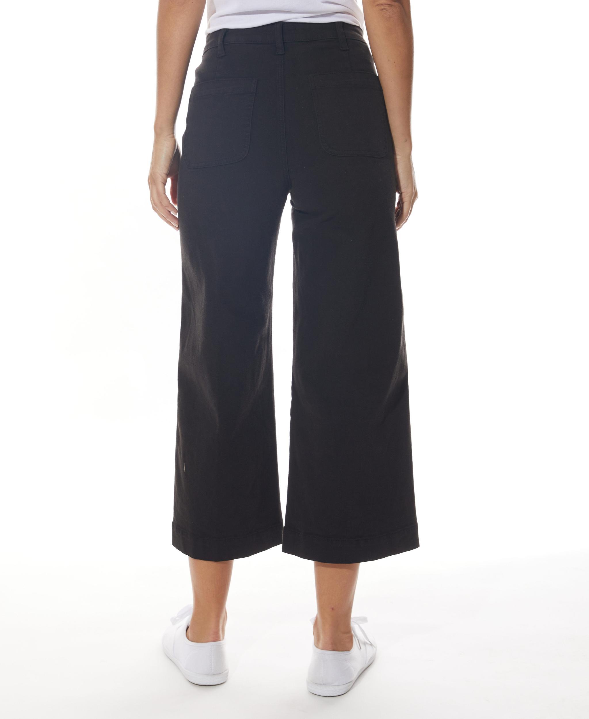 High Rise Crop Trousers with Front Pockets Product Image