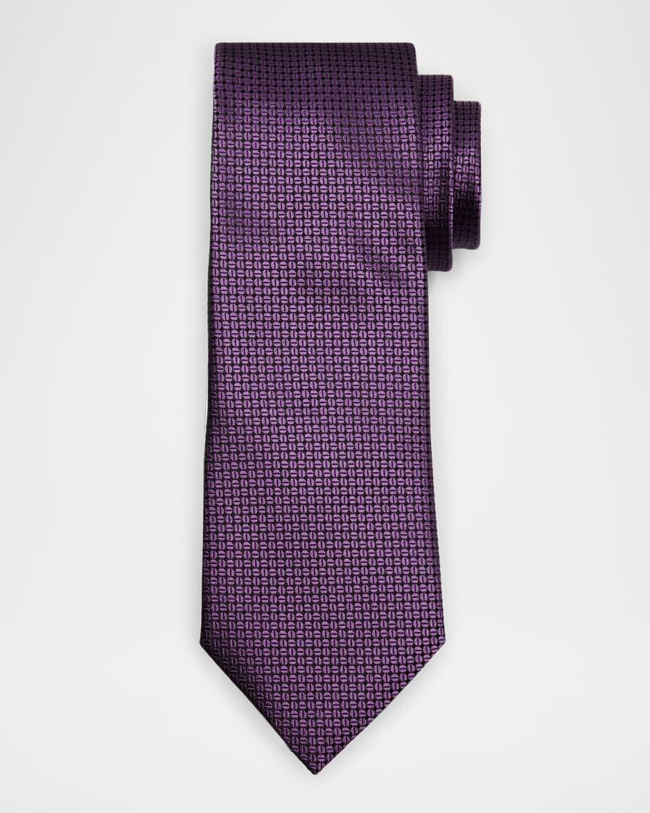 Men's Tonal Geometric Jacquard Tie Product Image