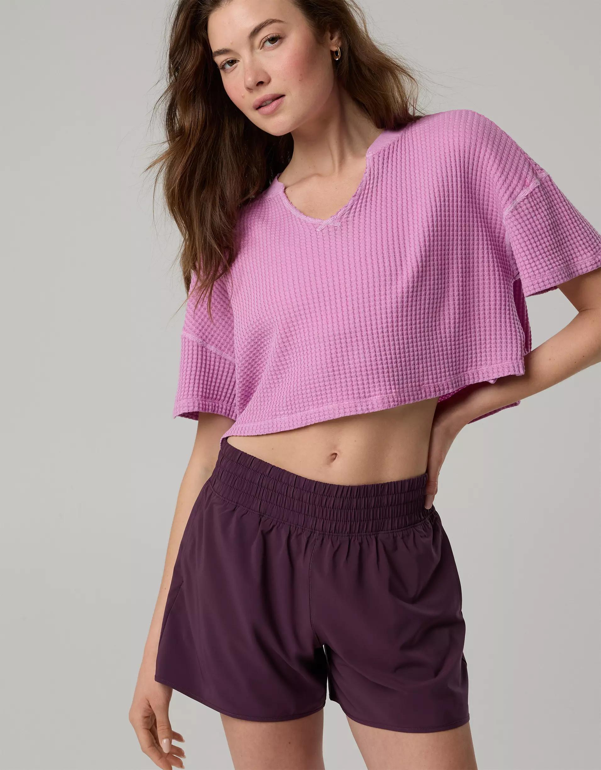 OFFLINE By Aerie Wow! Waffle Notch Neck T-Shirt Product Image