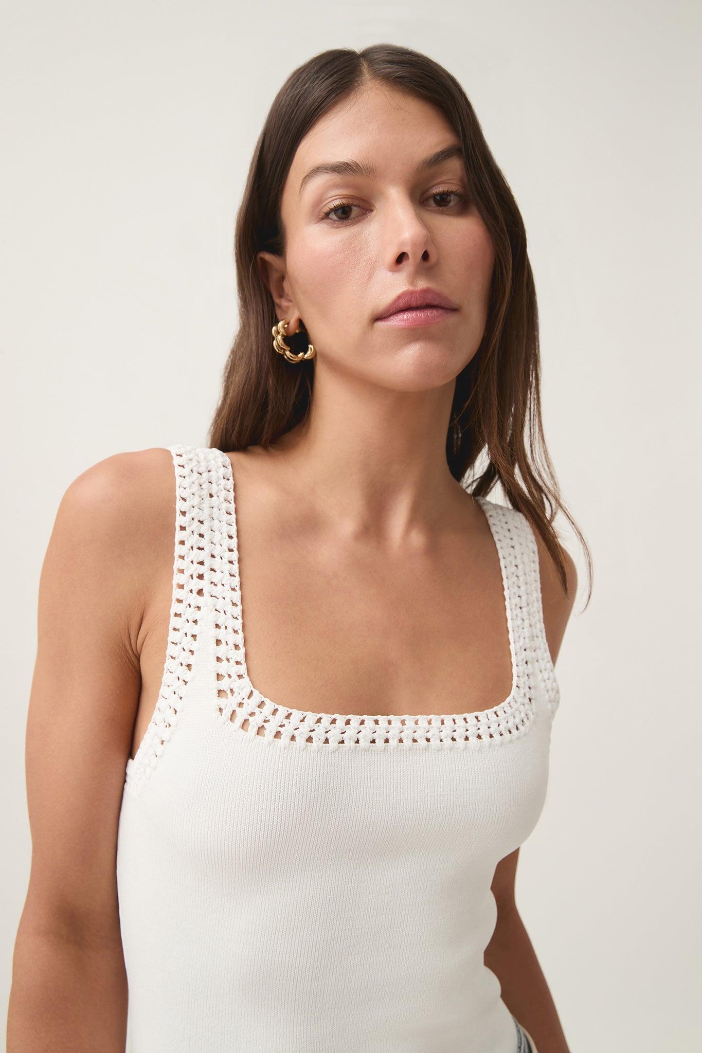 Tazia Crocheted Edge Tank Product Image