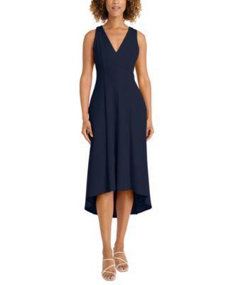 Maggy London Womens V-Neck Back-Cutout High-Low Dress Product Image