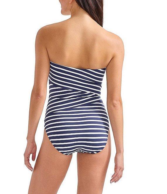 Tommy Bahama Coastline Stripe Strapless Bandeau One Piece Swimsuit Product Image