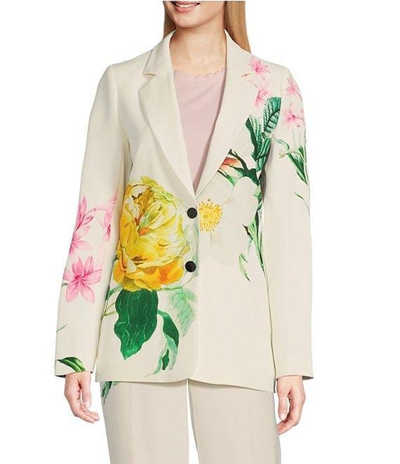 KARL LAGERFELD PARIS Coordinating Notch Lapel Collar Long Sleeves Button Front Blazer Product Image