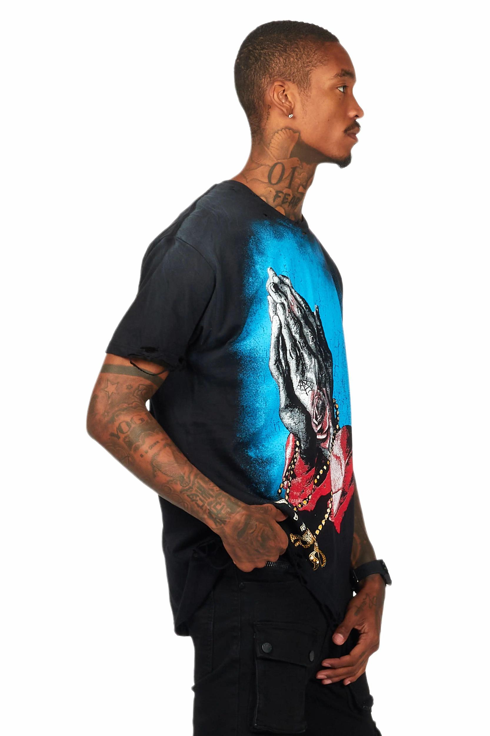 Gonave Black Oversized Graphic T-Shirt Male Product Image