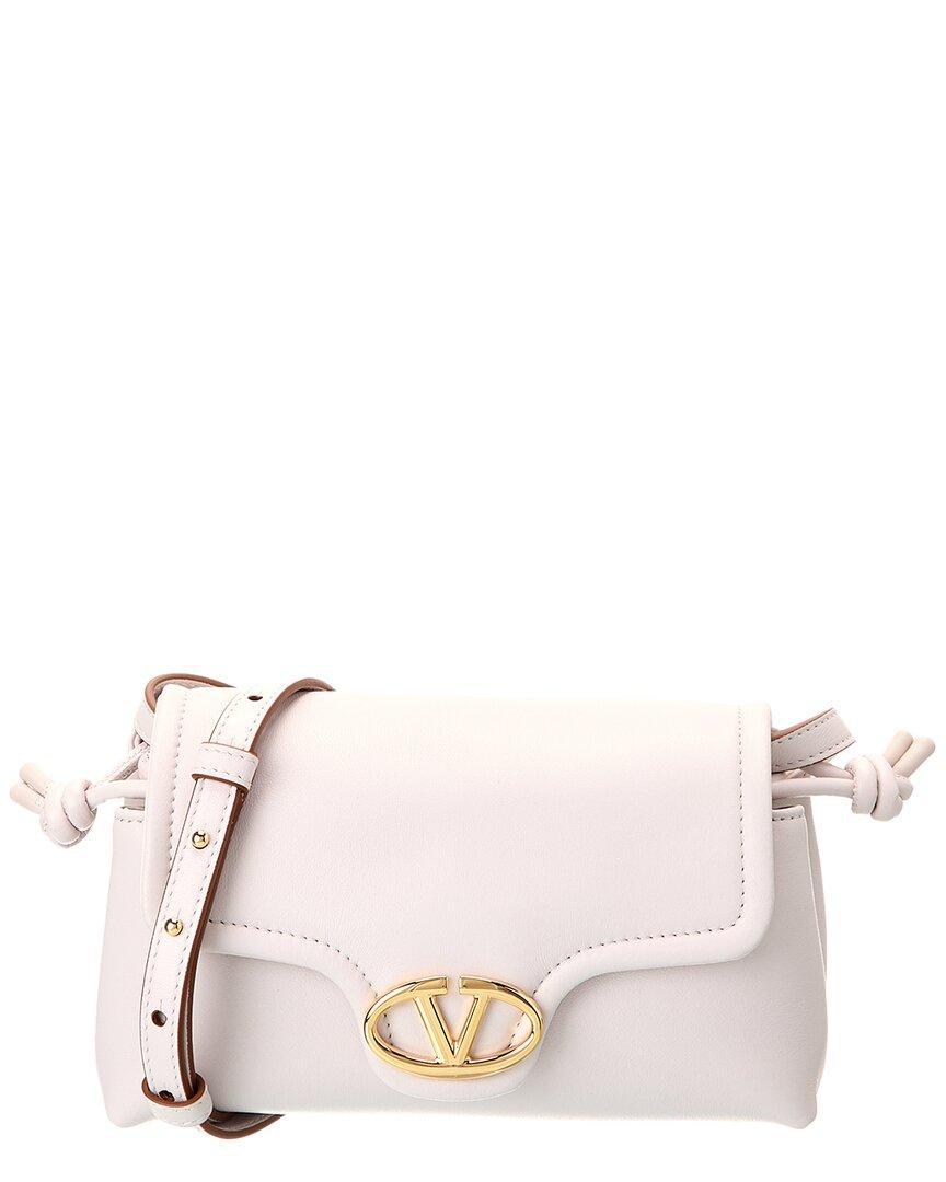 VALENTINO GARAVANI Valentino Vlogo Mini Leather Shoulder Bag In White Product Image