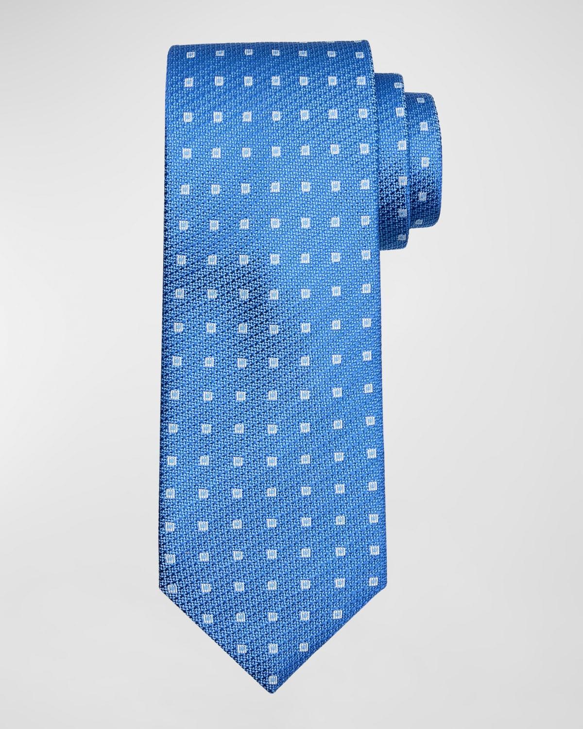 Mens Geometric Jacquard Silk Tie Product Image