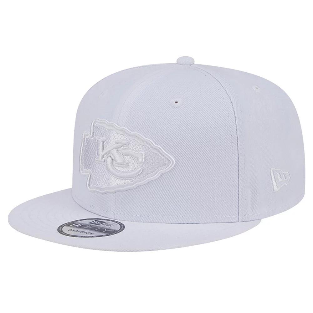 Men's New Era Kansas City Chiefs Main White on White 9FIFTY Snapback Hat Product Image