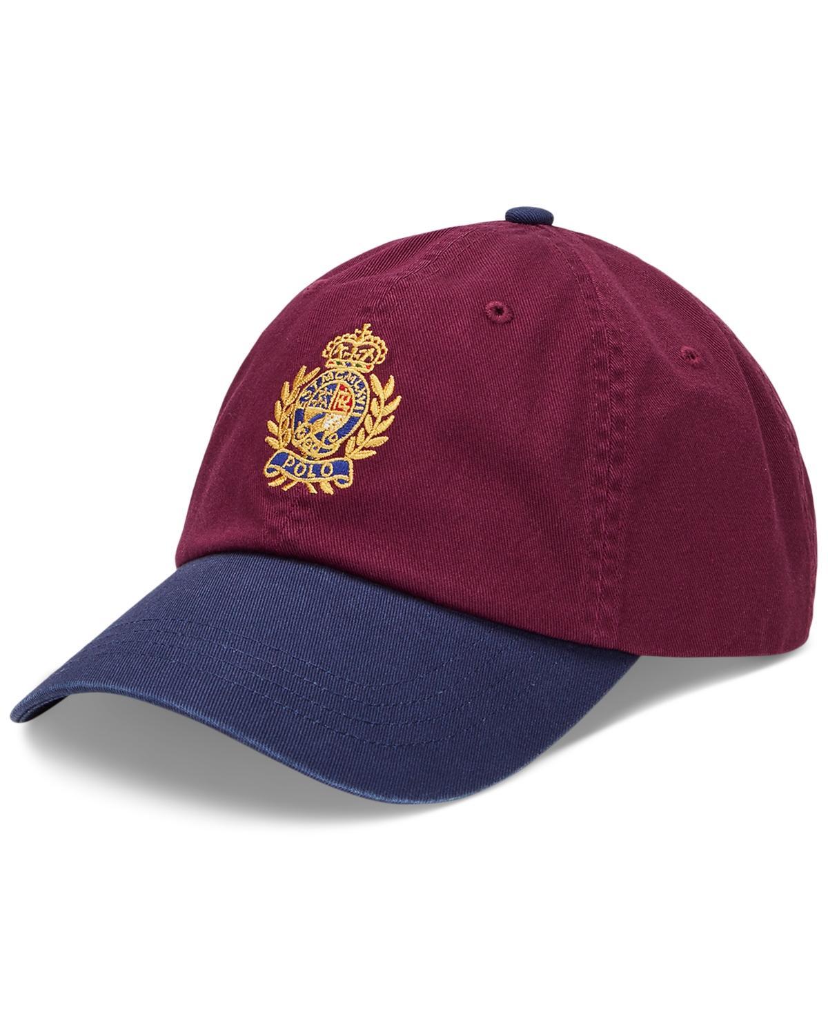 POLO RALPH LAUREN Men's Two-tone Crest Twill Ball Cap In Red Product Image