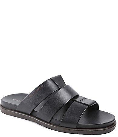 Men's Empoli Three-Strap Leather Slide Sandals Product Image