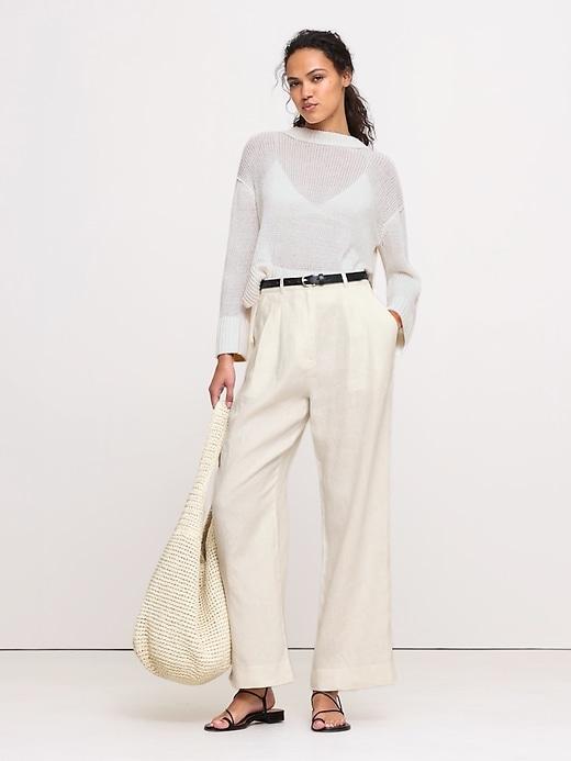 Soho High-Rise Wide-Leg Linen Pant Product Image