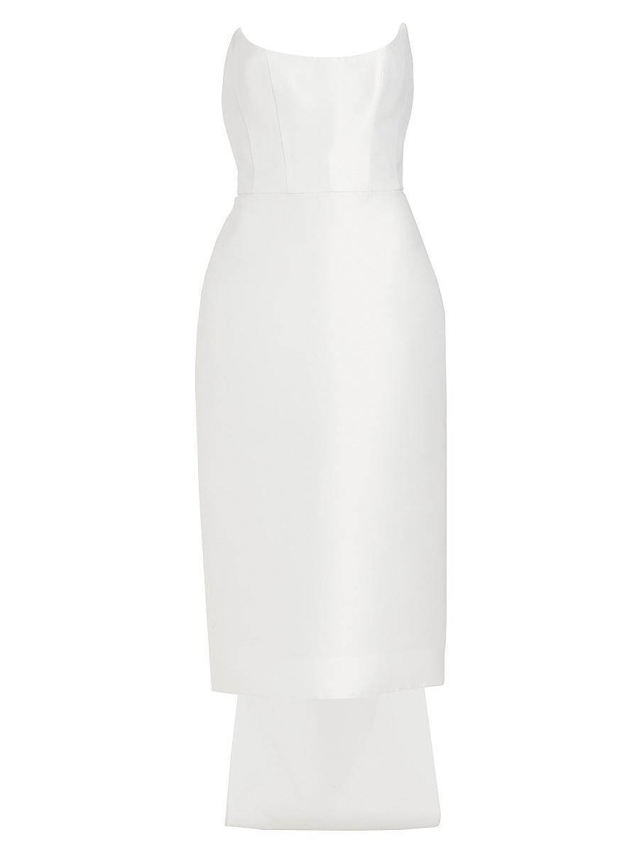 Womens Bow-Back Mikado Satin Bridal Dress Product Image