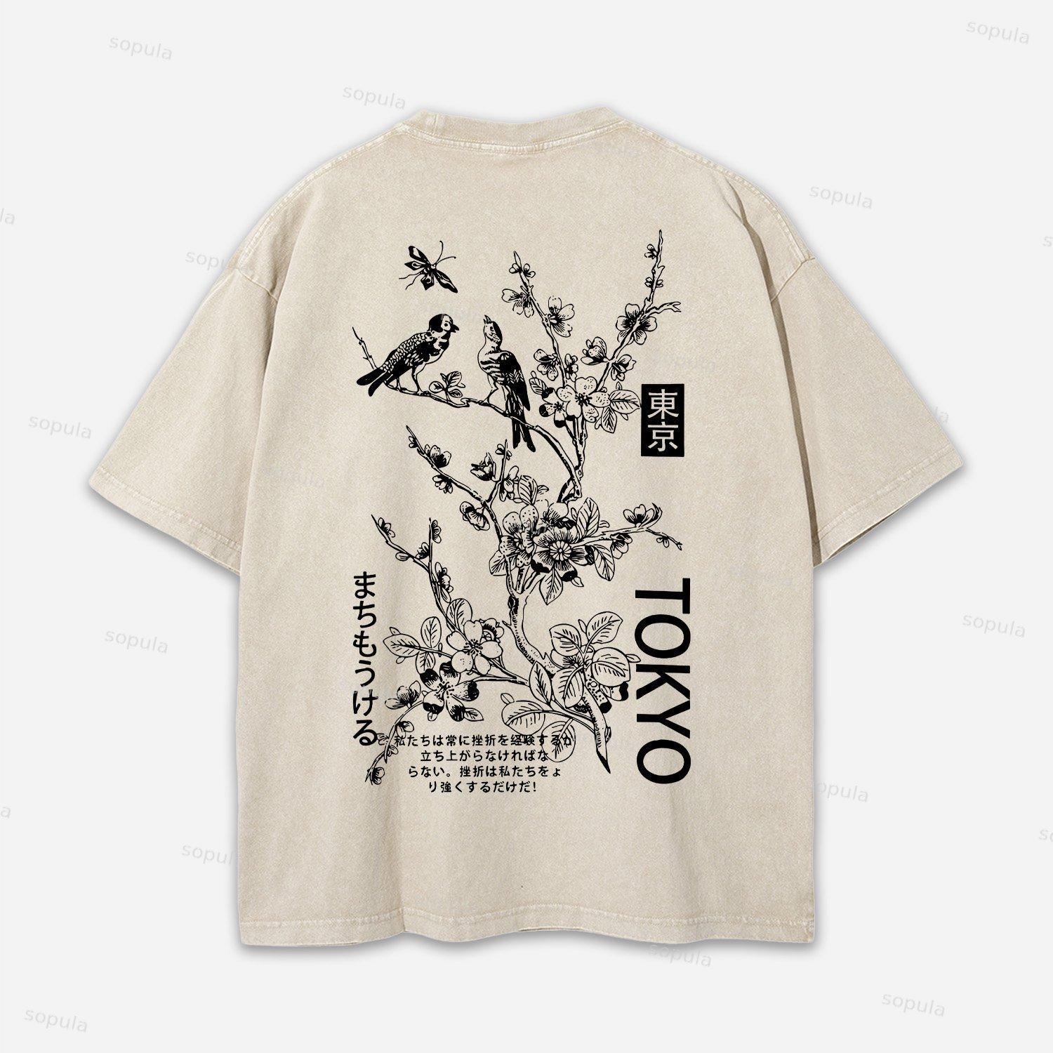 Vintage Little Angel Print Washed T-shirt Product Image