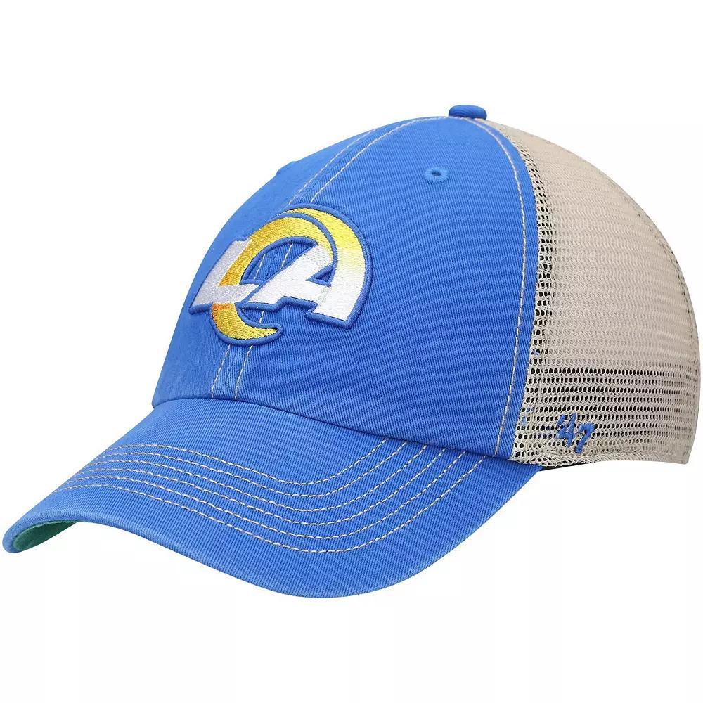 Men's '47 Royal/Natural Los Angeles Rams LA Trawler Trucker Clean Up Snapback Hat, Blue Product Image