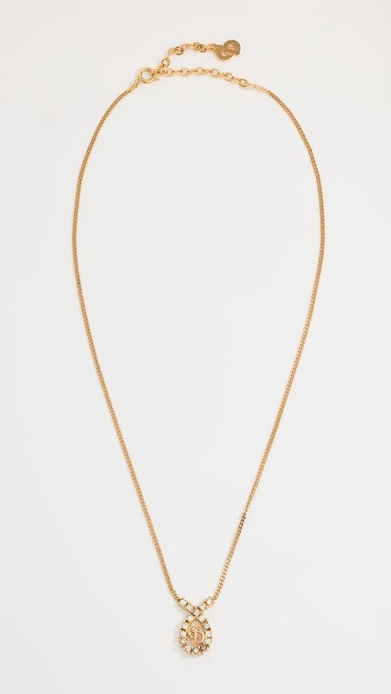 What Goes Around Comes Around Dior Gold Crystal CD Necklace | Shopbop Product Image