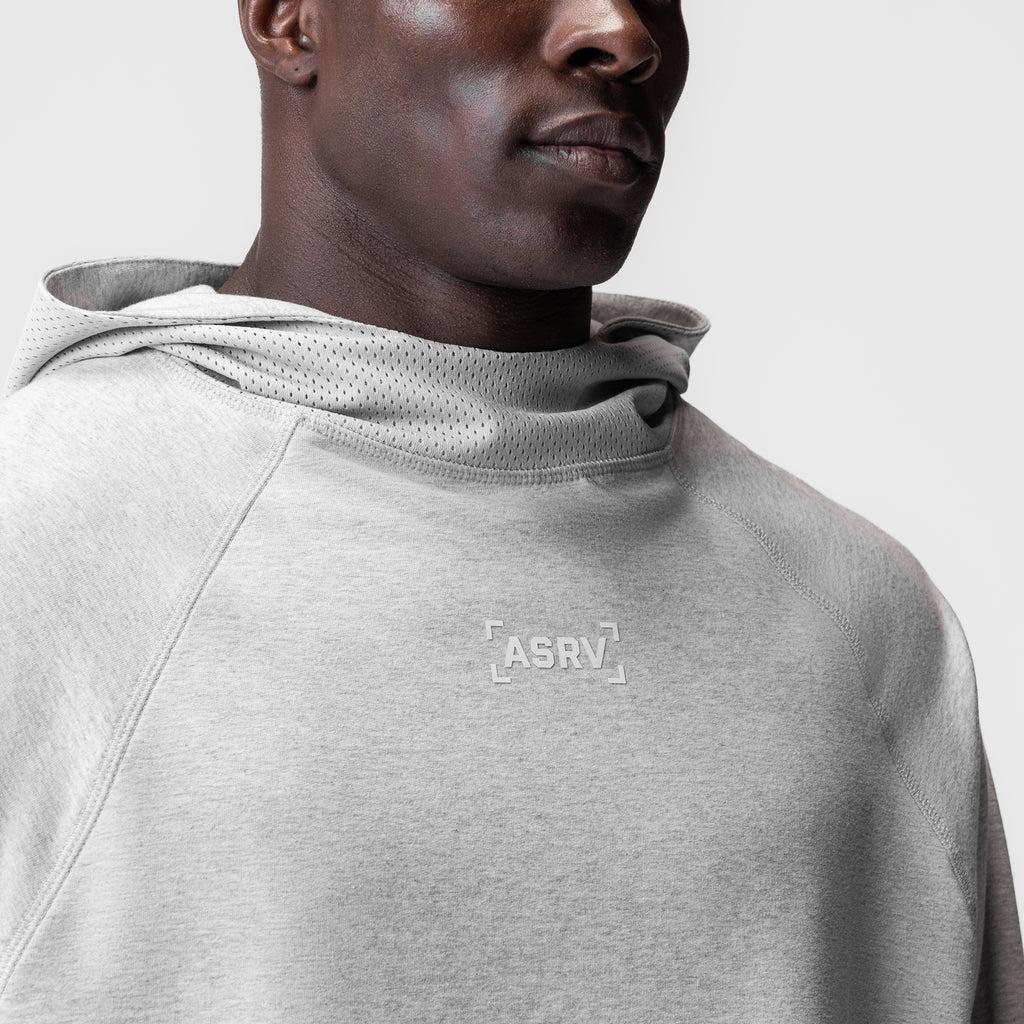 0958. Micro-Terry Raw Hem Hoodie - Heather Grey Product Image