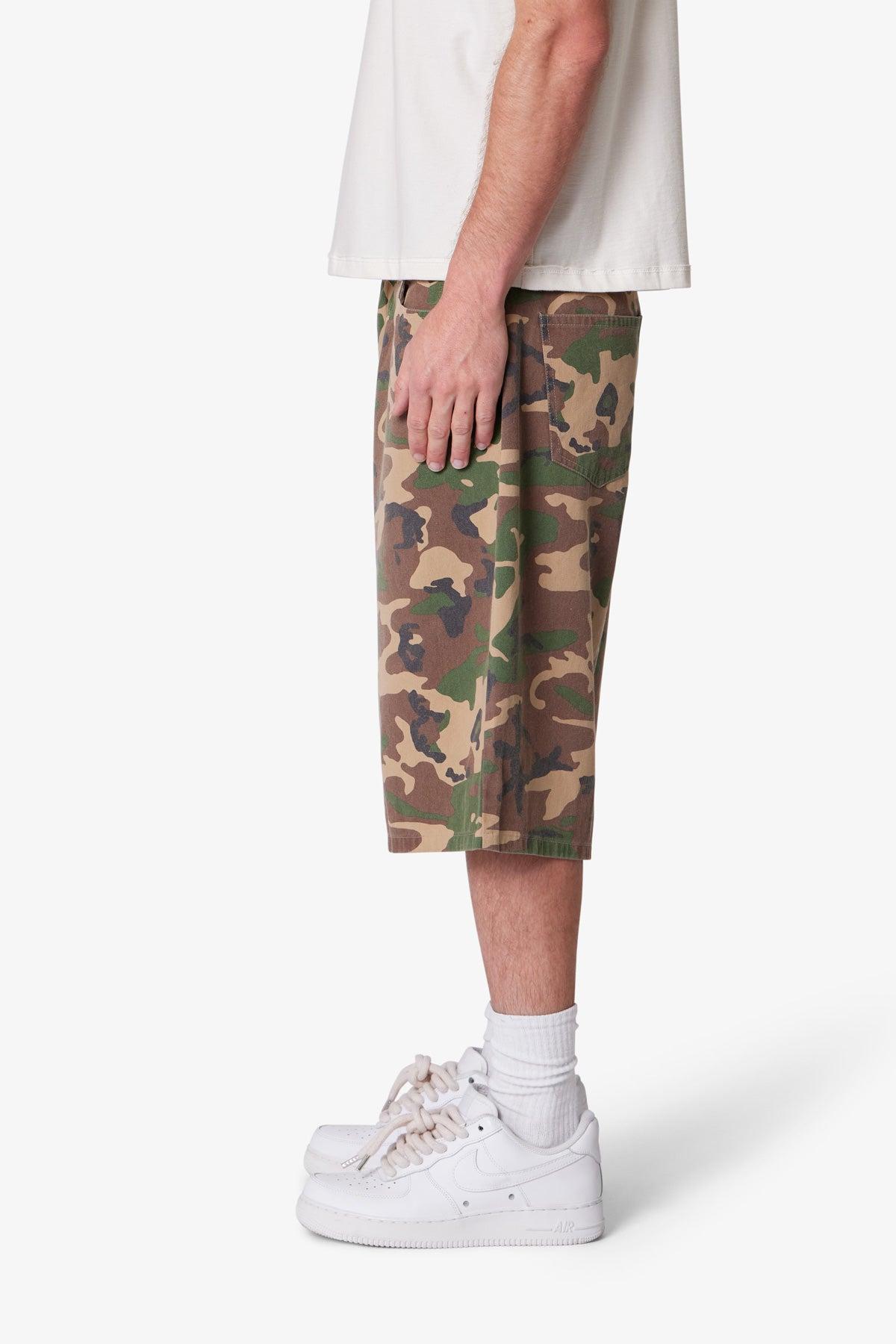 Baggy Camo Twill Shorts - Woodland Camo Product Image