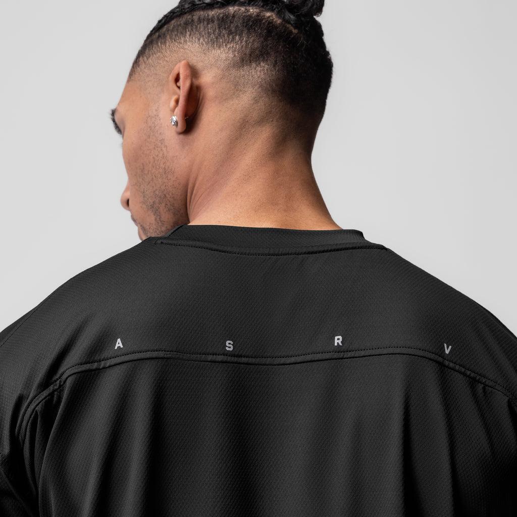 0822. AeroSilver® Oversized Tee - Black "Box Logo" Male Product Image