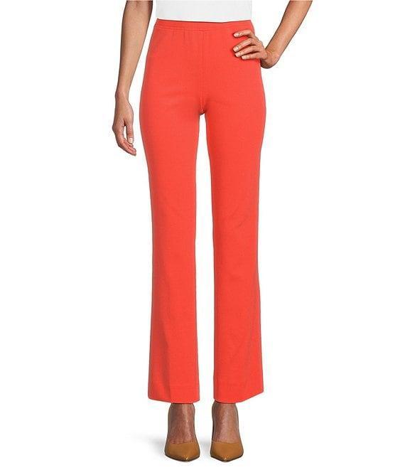 Ming Wang Deco Stretch Crepe Back Slit Hem Pull-On Pants Product Image