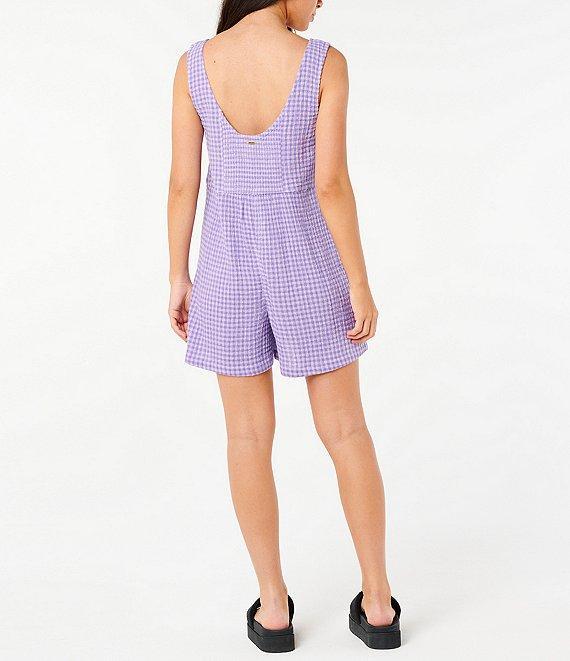 Rip Curl Premium Surf Gingham Sleeveless Romper Product Image