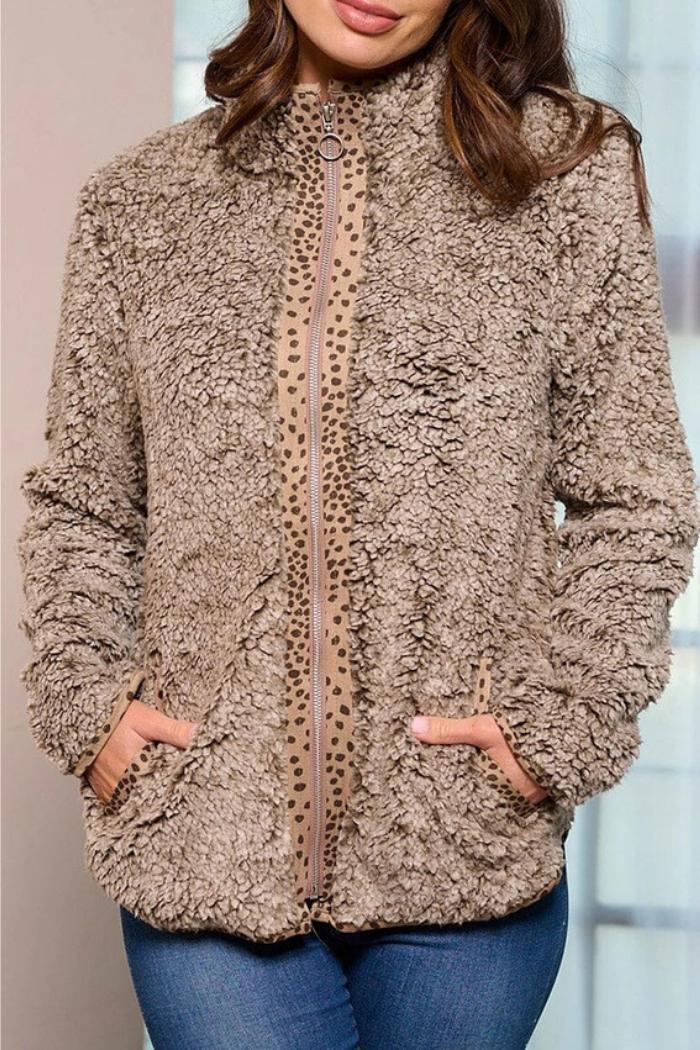 Long Sleeve Pockets Zip Up Jacket Product Image