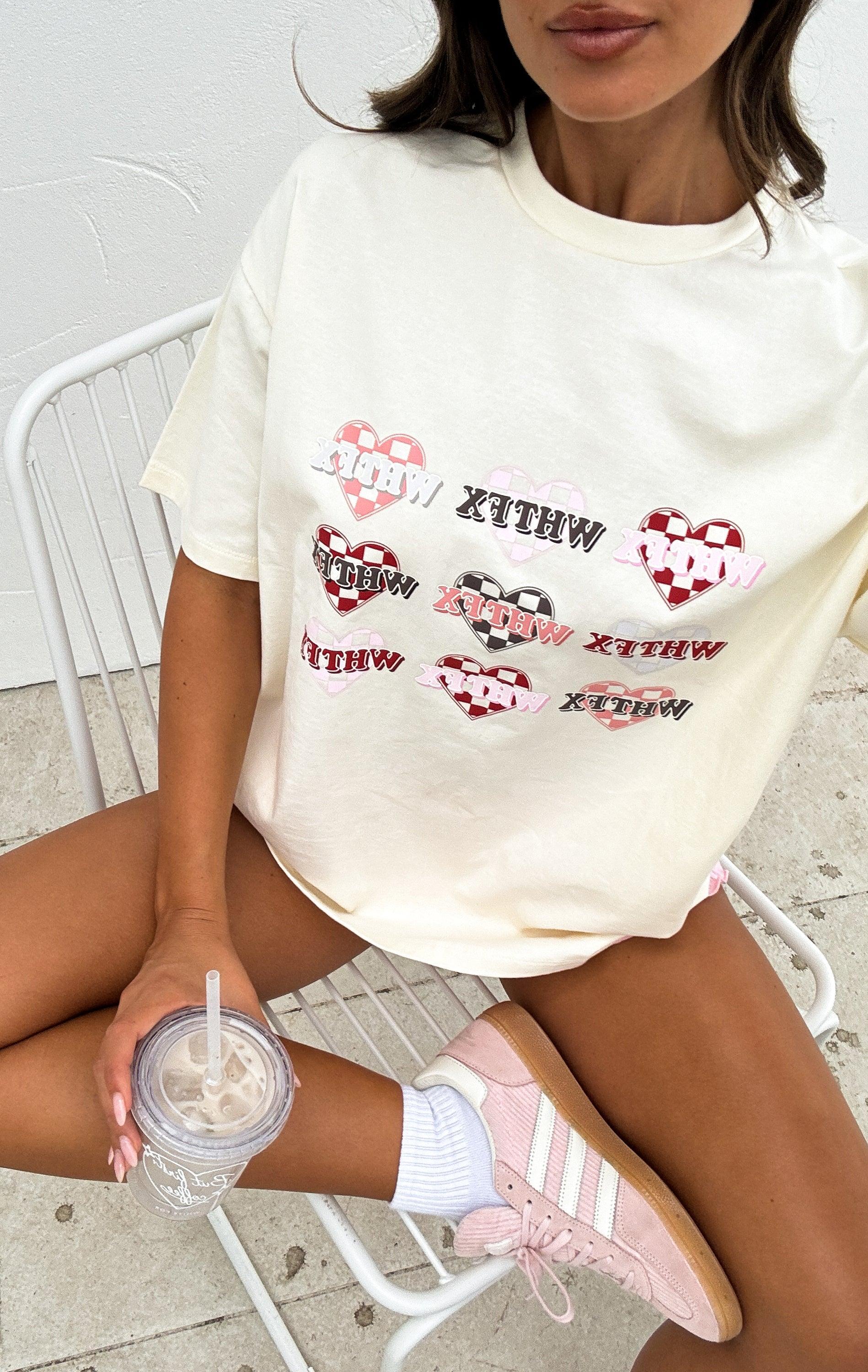 She's Too Nice Oversized Tee Off White Product Image