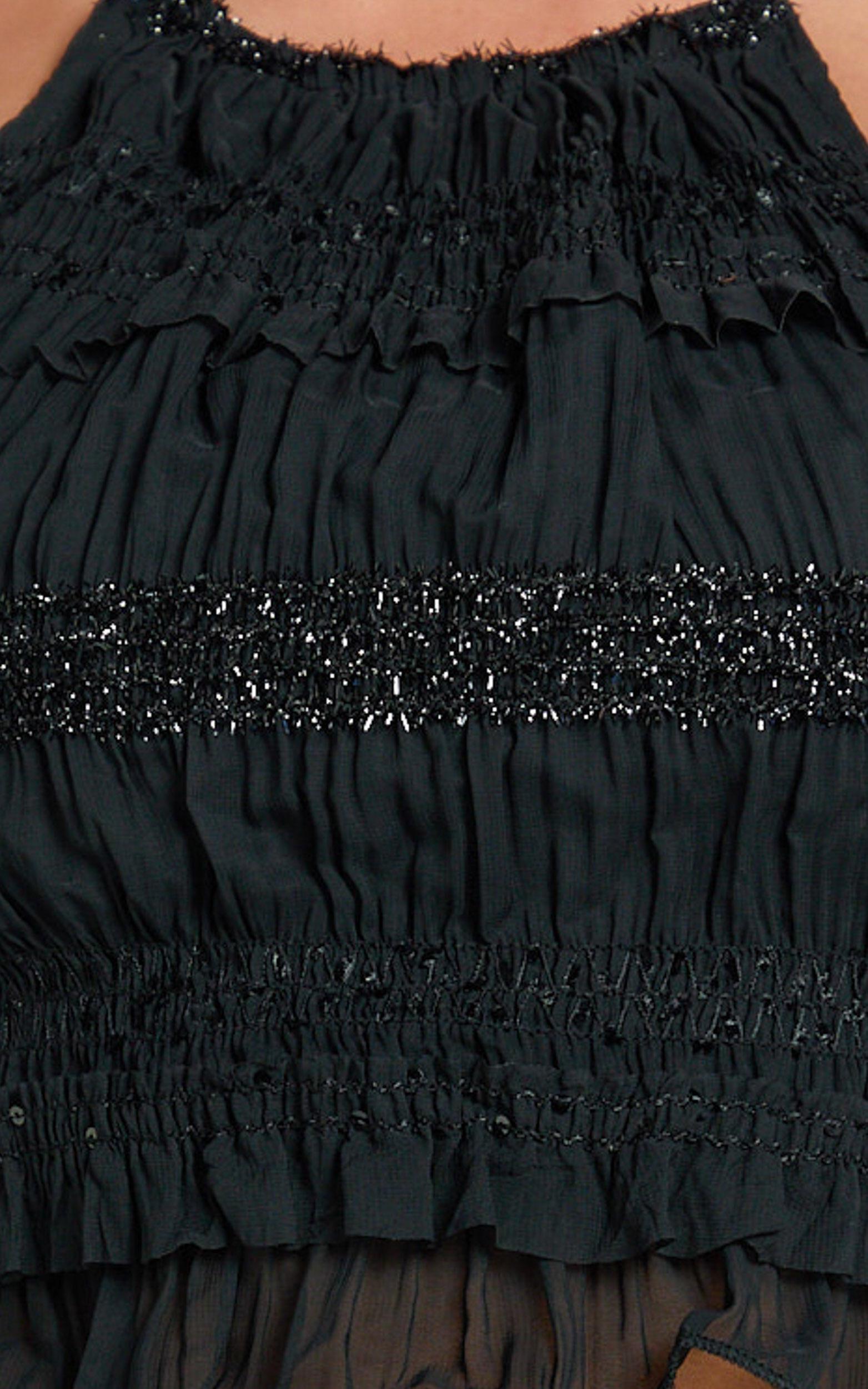 Alice Top - Embellished Ruched Top in Black Product Image