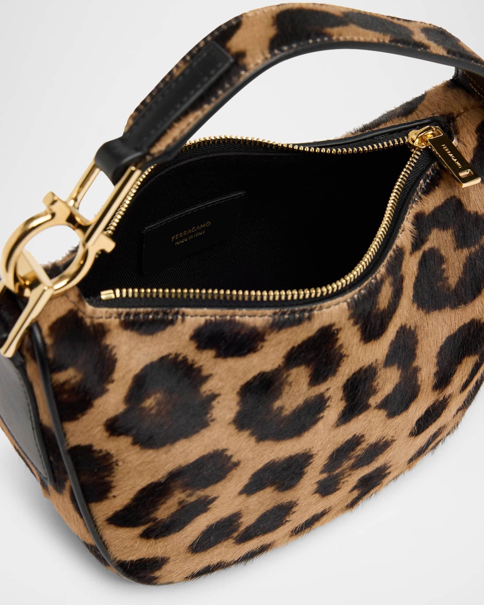 Smile Leopard Calf Hair Top-Handle Bag Product Image