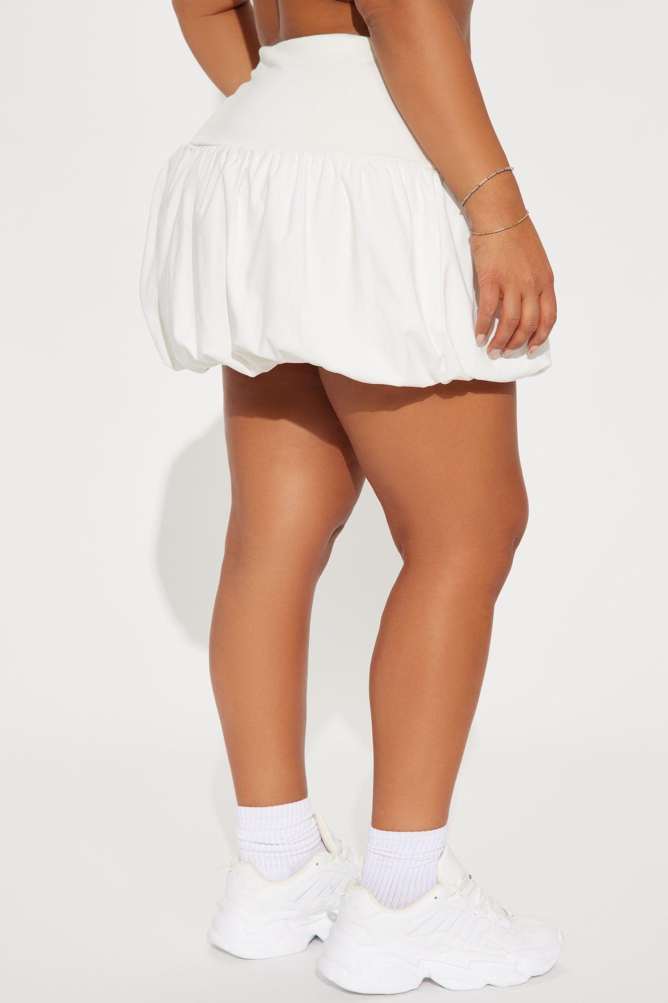 Kate Bubble Hem Mini Skirt - Cream Product Image